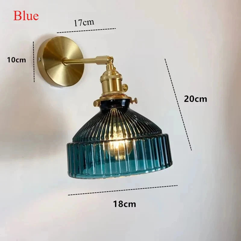 Nordic Green Glass Art Wall Sconce