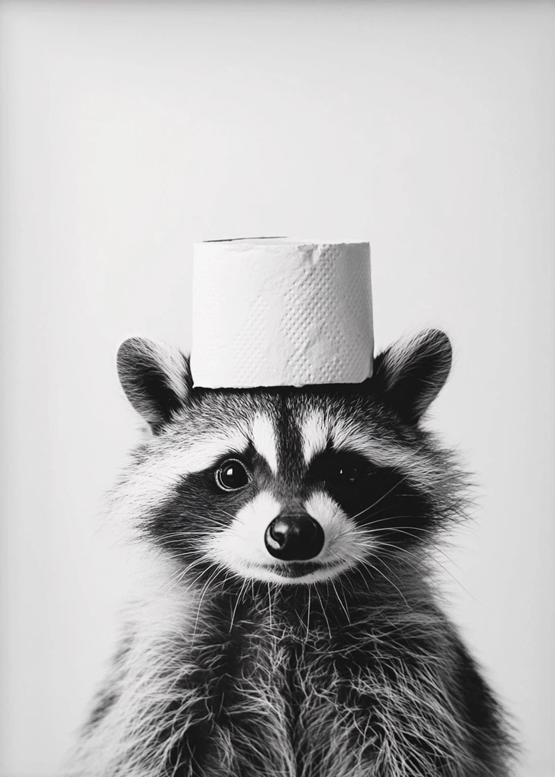 Funny Bathroom Animals Toilet Paper Canvas Wall Art