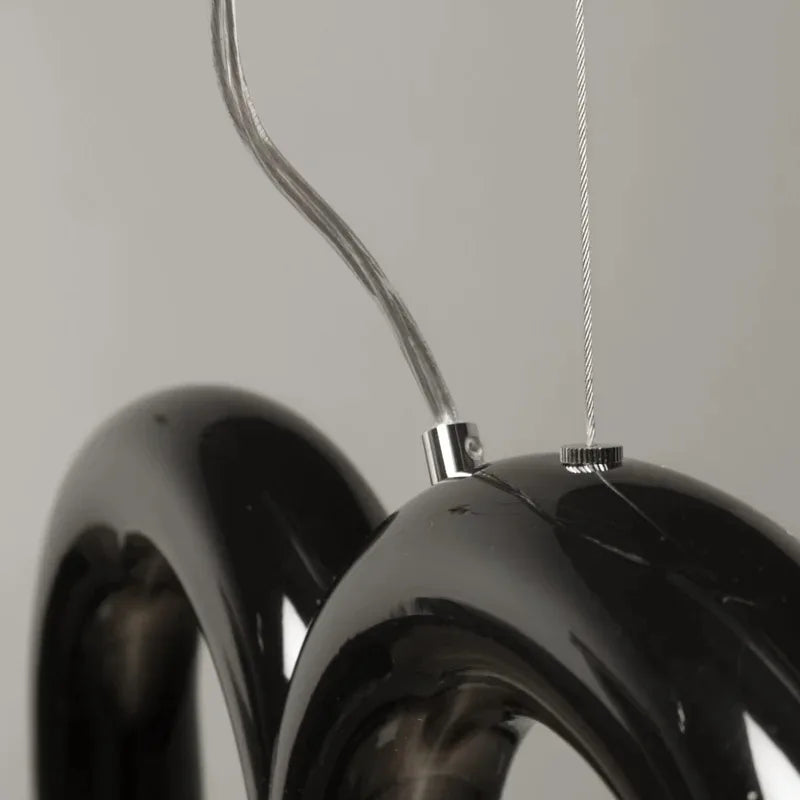 White arch tube chandelier with polished chrome plated finish