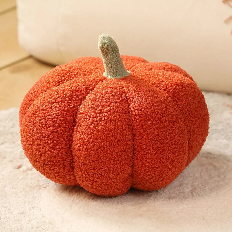 Plush Pumpkin Decorative Pillow — styling detail