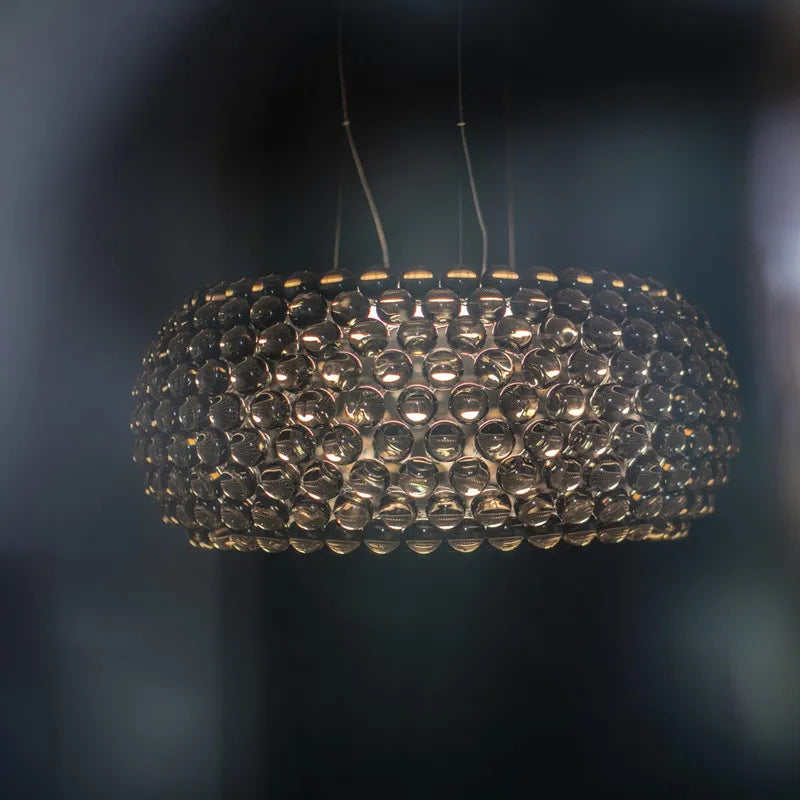 Nordic crystal beads chandelier on a polished chrome frame