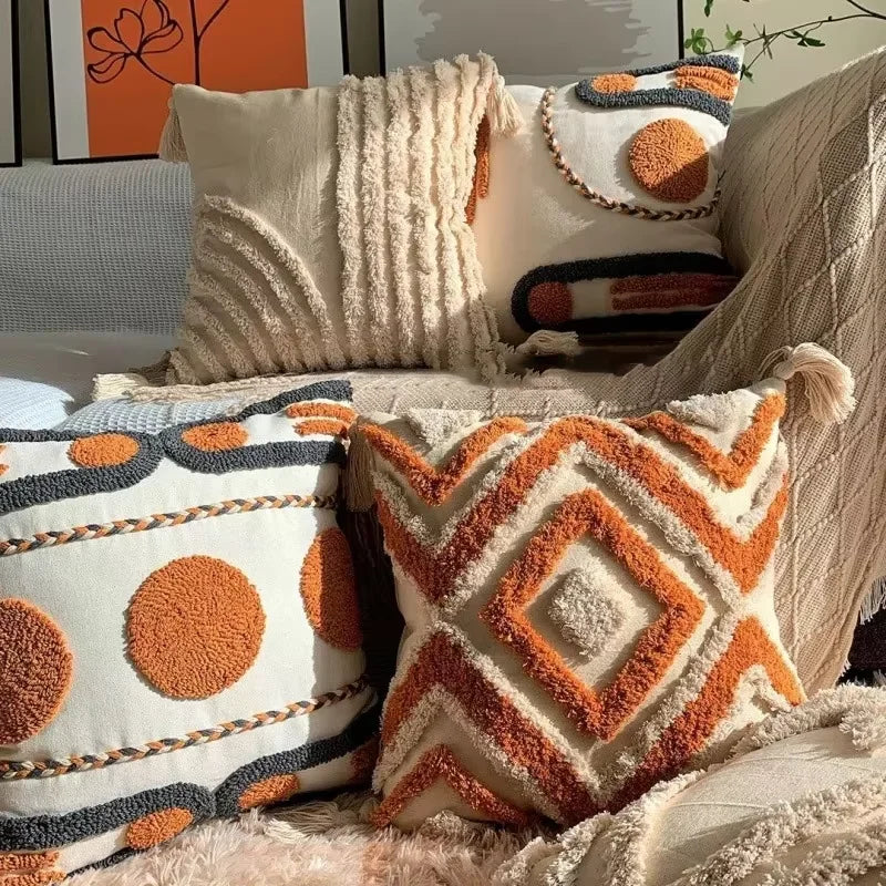 Bohemian Embroidered Tassel Pillow Cover