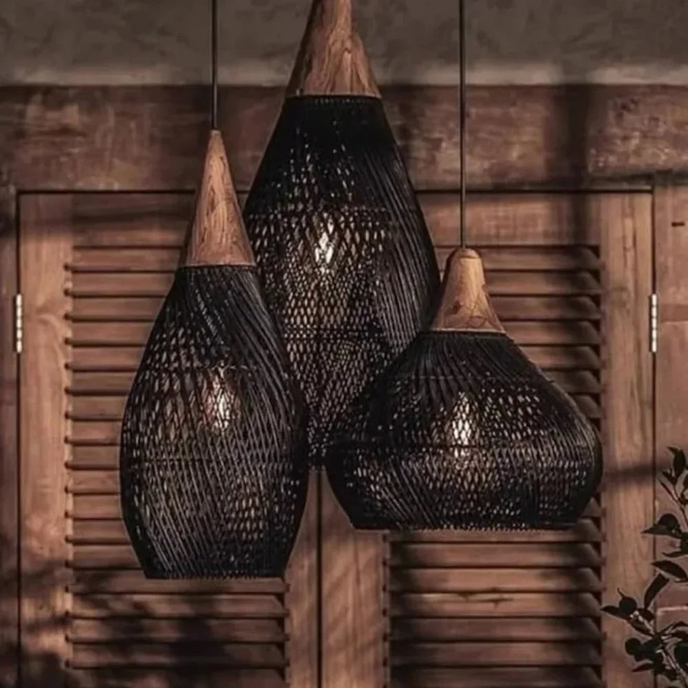 Wabi Sabi Rattan Pendant