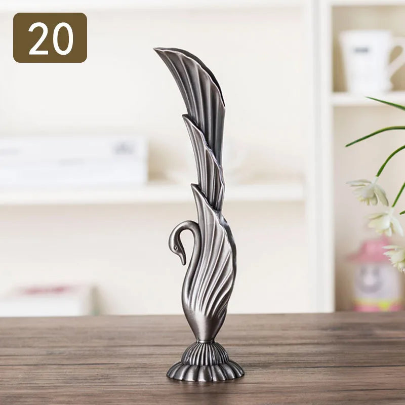 Nordic geometric electroplated metal vase housewarming gift