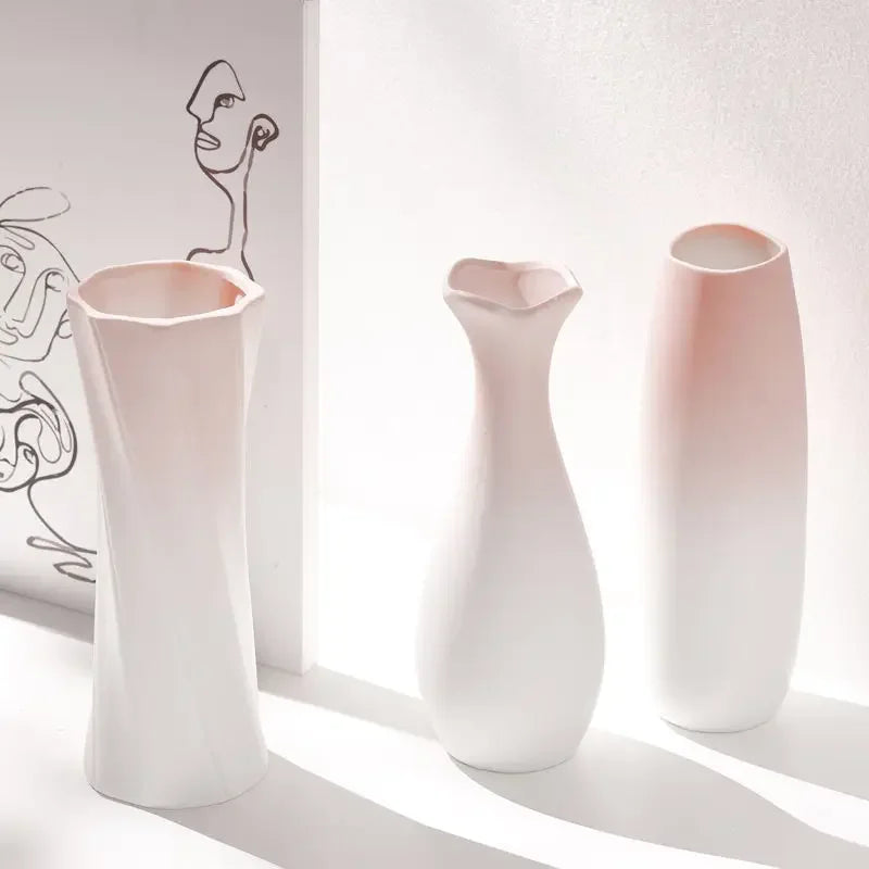 Nordic pink plastic flower vase living room modern décor