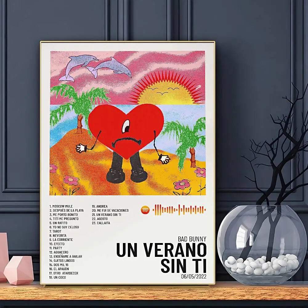 Bad Bunny Reggaeton Singer Canvas Wall Art Poster