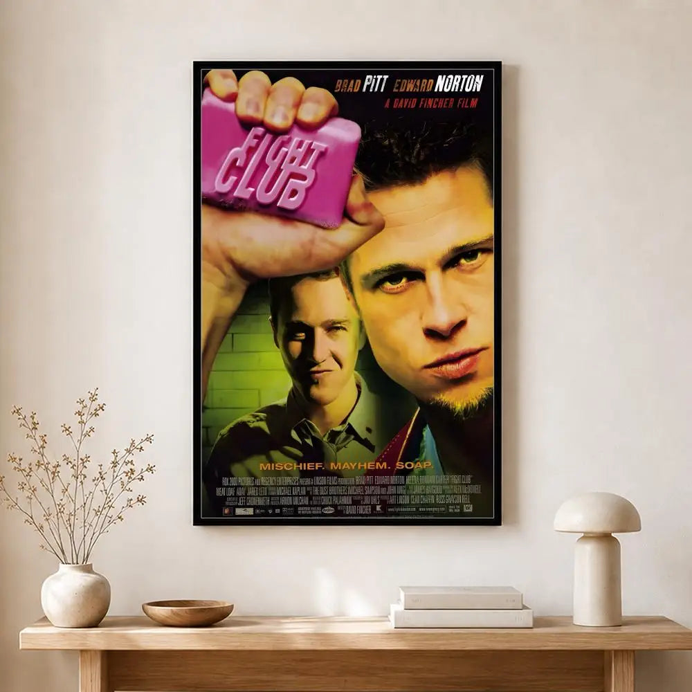 Fight Club Movie Retro Art Canvas Wall Art Poster