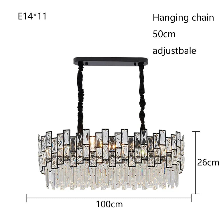 Gold round crystal chandelier at 39.4 in (100 cm) diameter