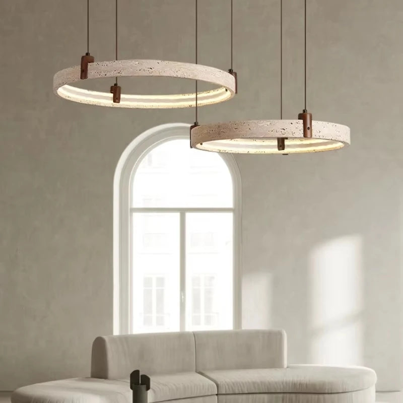 Travertine Ring LED Pendant Light