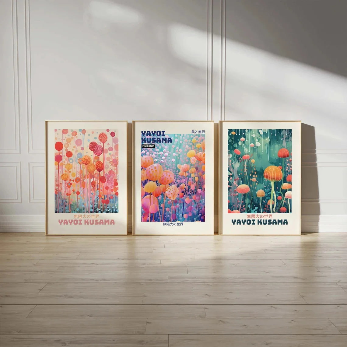 Yayoi Kusama Floral 3-Piece Canvas Wall Art Set