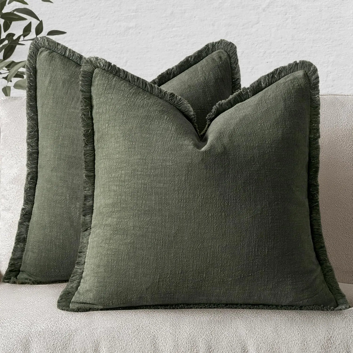 Linen Tassel Lumbar Pillow Cover — styling detail
