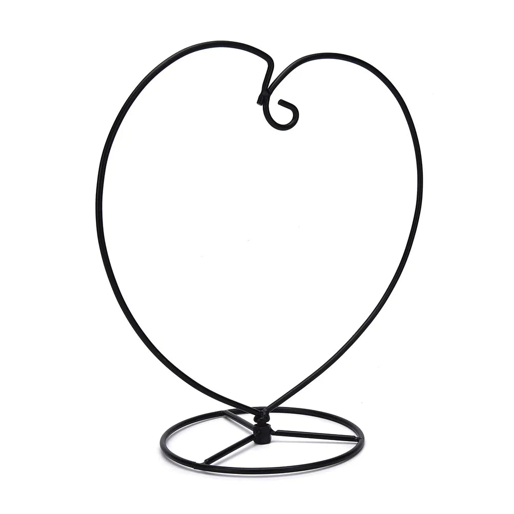 Black heart-shaped iron hanging terrarium vase indoor plant