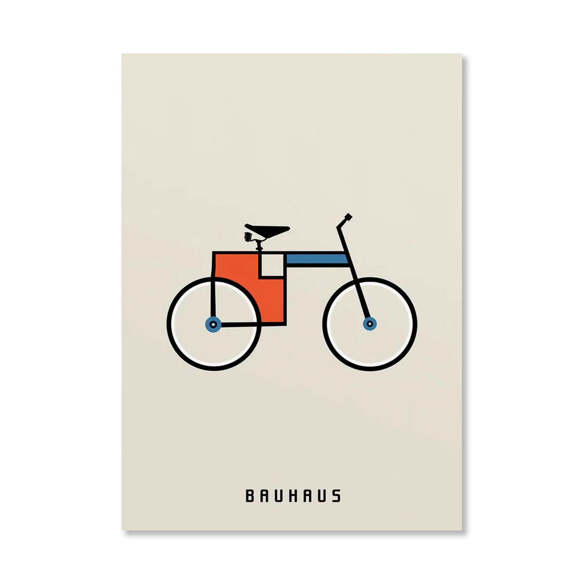 Bauhaus Geometric Sunrise Bicycle Canvas Wall Art