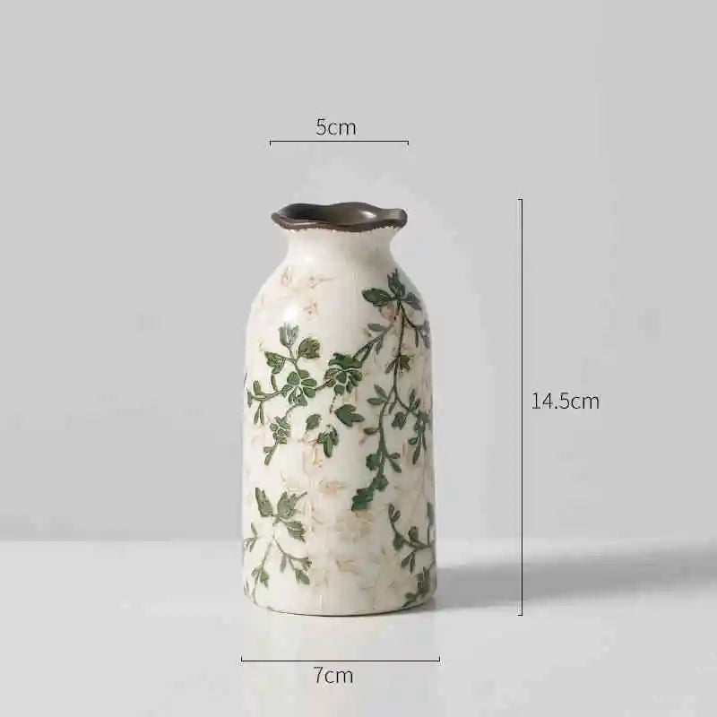 Crackle ceramic flower vase in multiple sizes for table décor