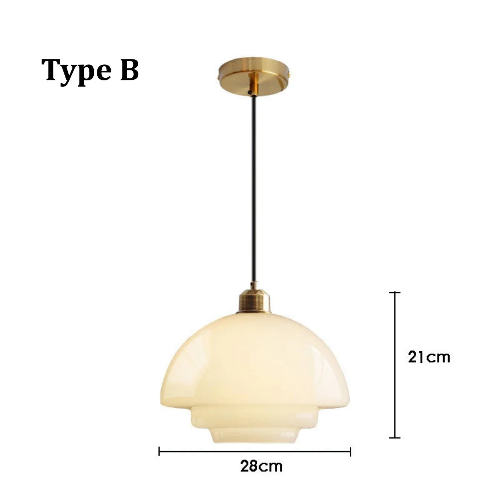 Cream Glass Art Pendant Light