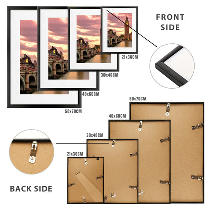 Modern Black Aluminum Multi-Size Gallery Frame Set