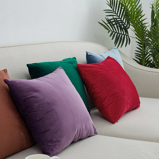 Solid Velvet Throw Pillow Cover