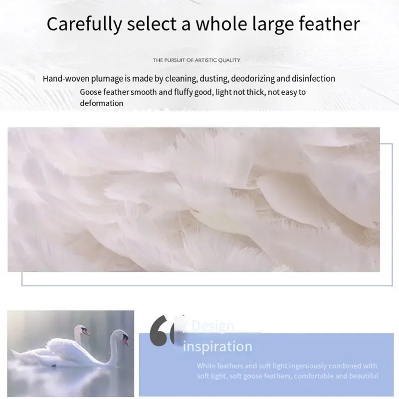 Feather chandelier measuring 11.8 in (30 cm) in diameter