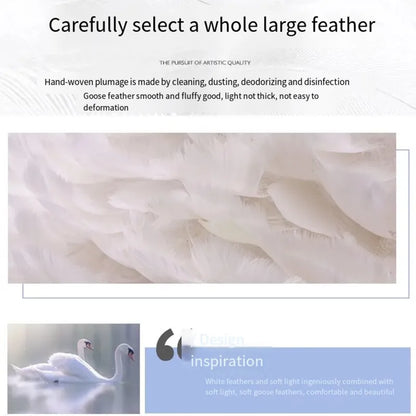 Feather chandelier measuring 11.8 in (30 cm) in diameter