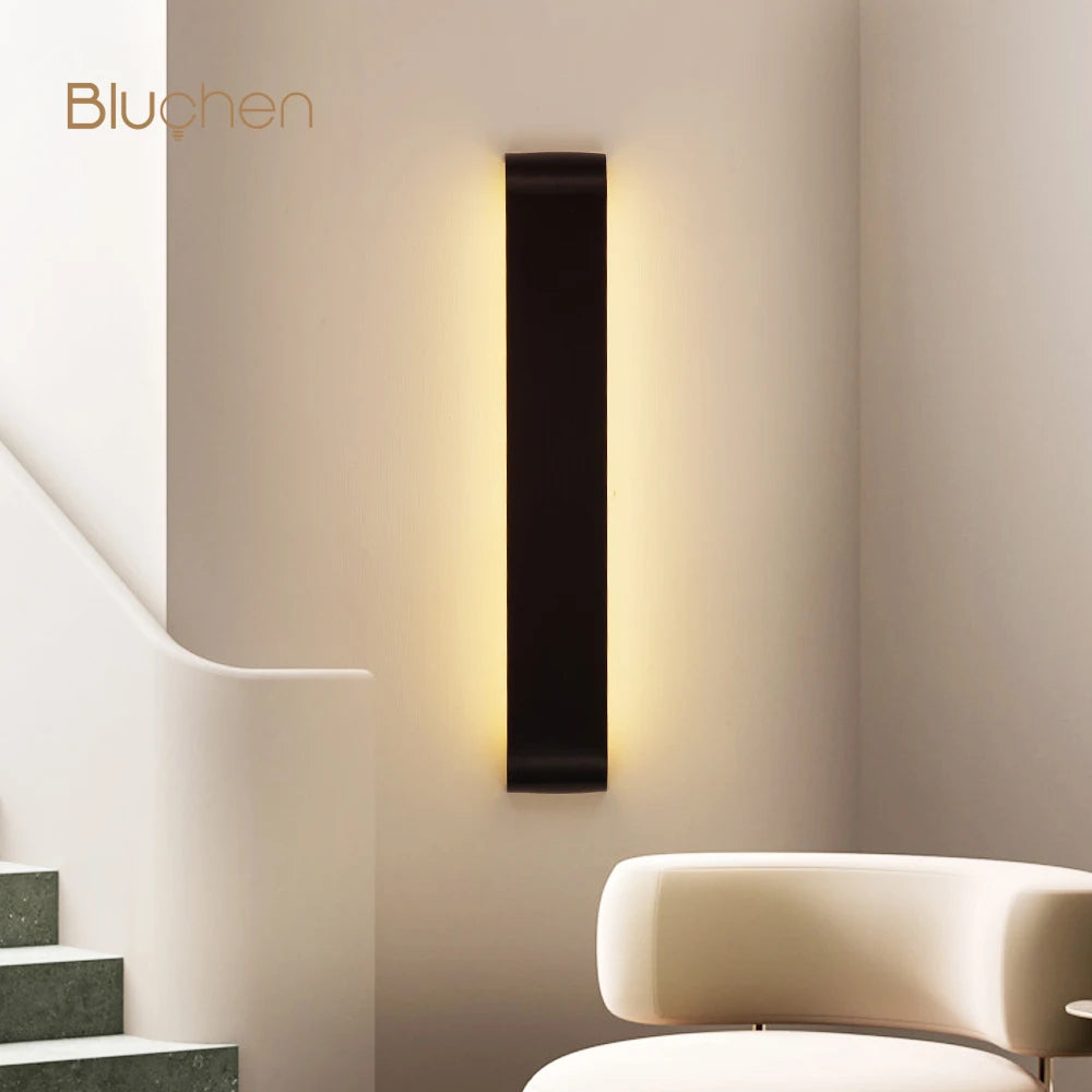 aluminum wall sconce, side profile showing mounting depth