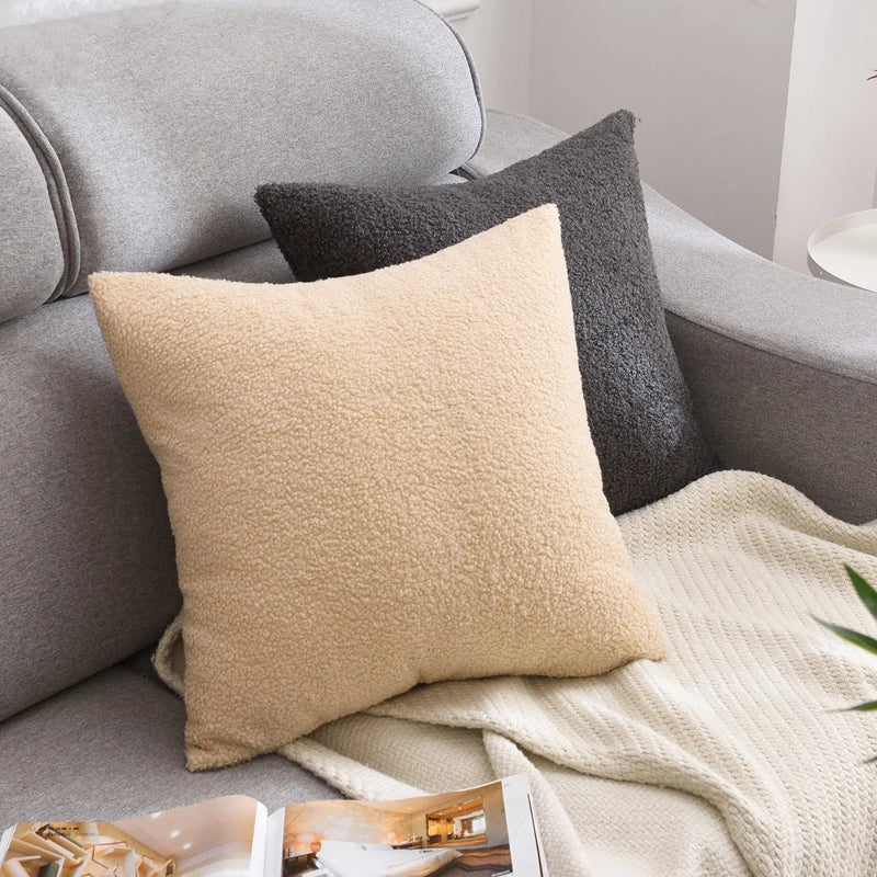 Faux Fur Throw Pillow Cover — styling detail