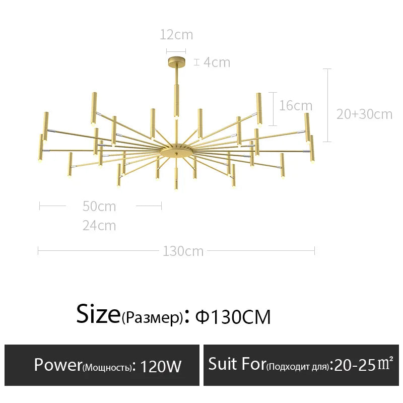Twelve head painted rod chandelier in white on a rigid ceiling mount