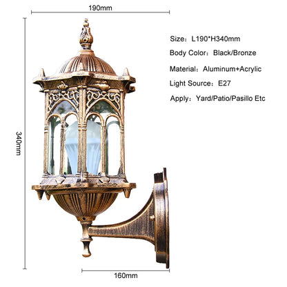 Retro Weatherproof E27 Outdoor Wall Sconce