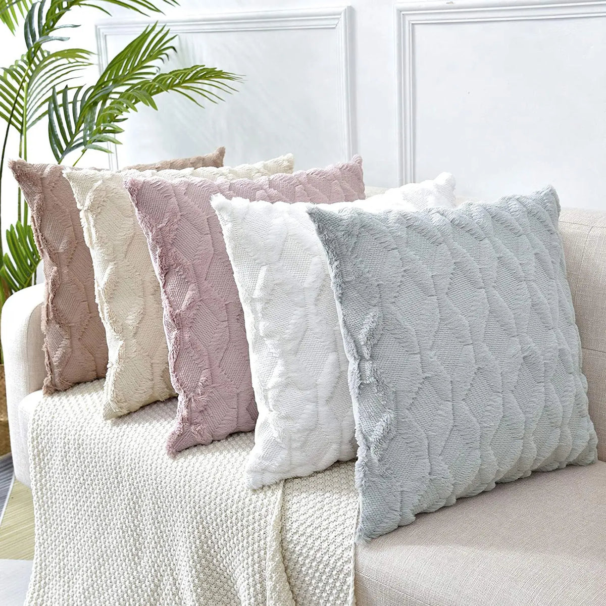 Soft Plush Throw Pillow Cover — styling detail
