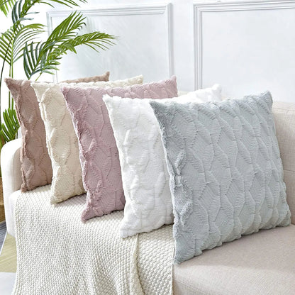 Soft Plush Throw Pillow Cover — styling detail