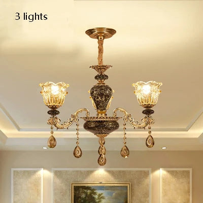 Eighteen light French ceramic chandelier in a polished finish