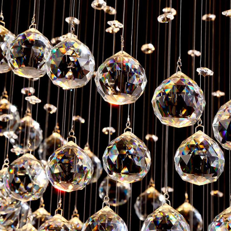 Crystal column chandelier, 23.6 by 70.9 inches, for a living room
