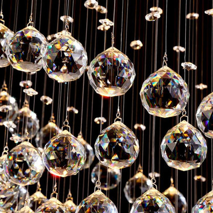 Crystal column chandelier, 23.6 by 70.9 inches, for a living room