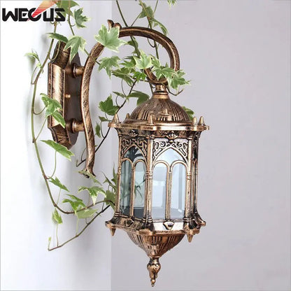 outdoor wall sconce, installed in a room interior setting