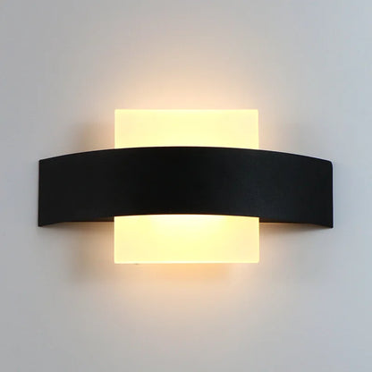black wall sconce, front view on white background