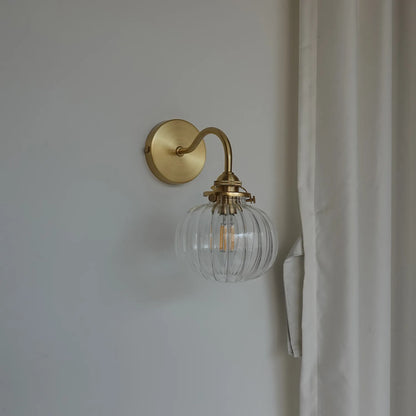 Glass Ball LED Plug-In Wall Sconce