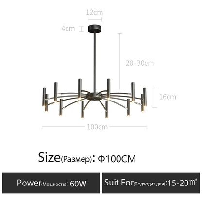 Twenty four head chandelier in gold for a hotel room or living room