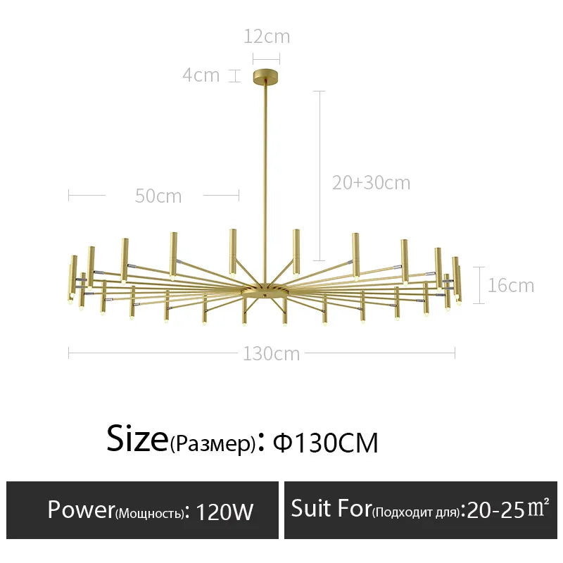 Radiating rod chandelier in matte black above a restaurant dining table