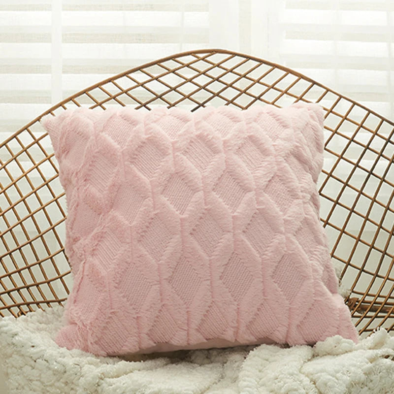 Soft Plush Throw Pillow Cover — styling detail