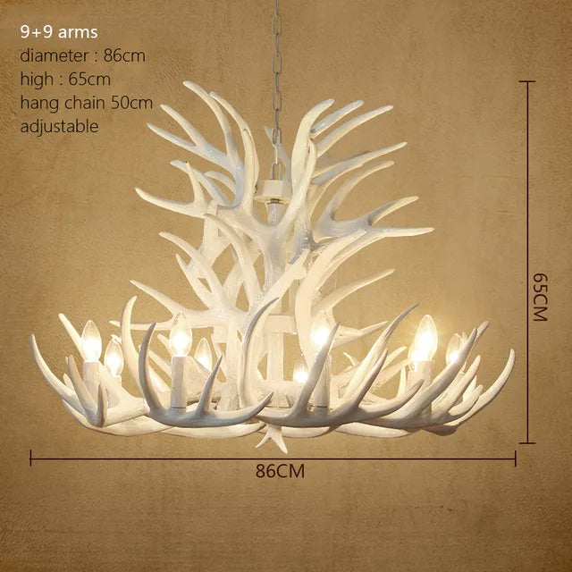Industrial style antler chandelier with touch on off switch control