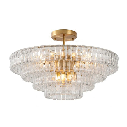 Italian style glass chandelier on a gold iron frame, assembly required