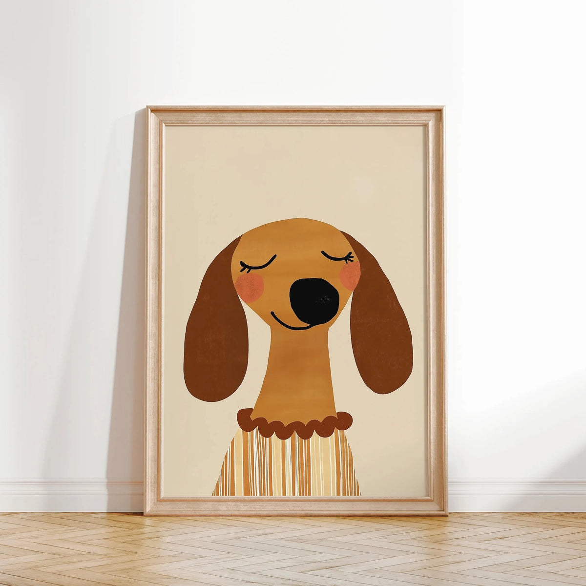 Minimalist Dog Portrait Dachshund Canvas Wall Art