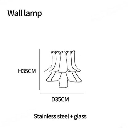 Seven layer glass branch chandelier at 75 centimetres diameter, bulbs included
