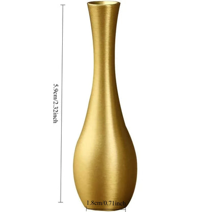 Mini copper flower vase classic design desk ornament figurine