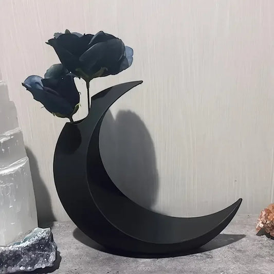 Gothic 3D printed moon vase Halloween wedding dried flower décor