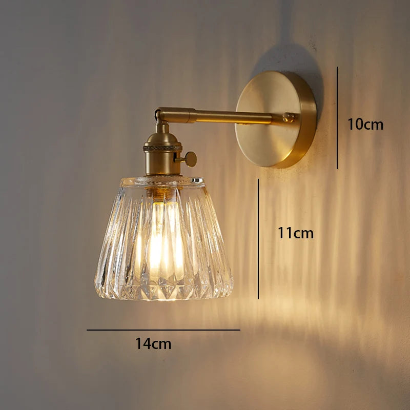 Nordic Japanese Brass Glass Wall Sconce