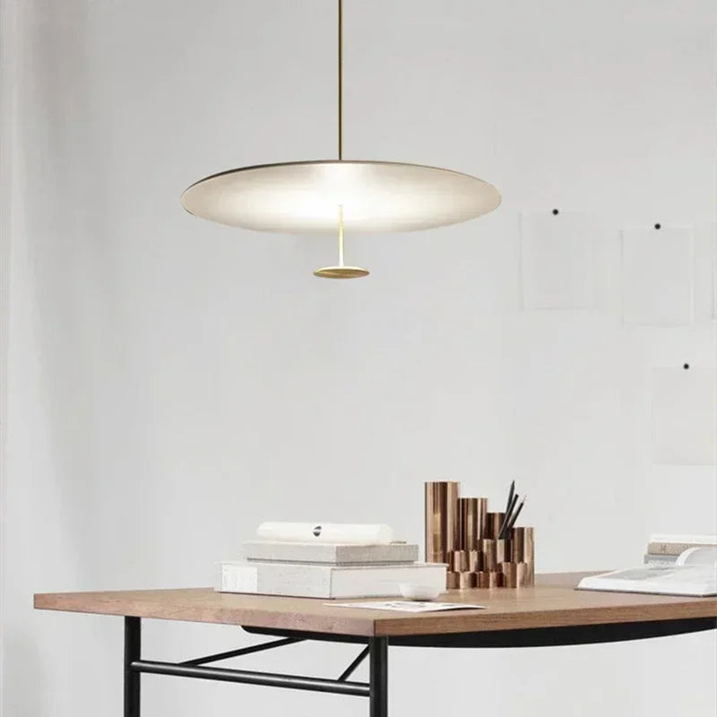 Gold Black Disc Pendant Light
