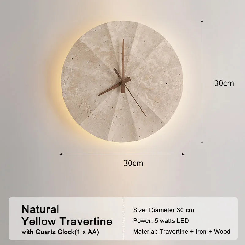 LED Travertine Stone Wall Sconce