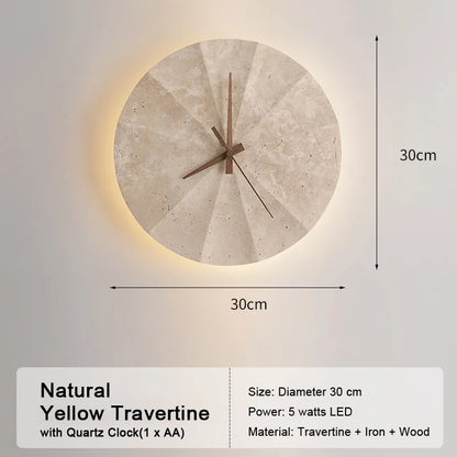 LED Travertine Stone Wall Sconce
