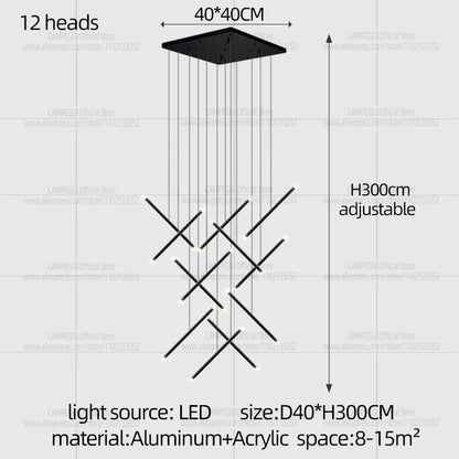 Eighteen head chandelier, 19.7 in across, with a 118.1 in drop