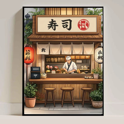 Japanese Sushi Bar Canvas Wall Art